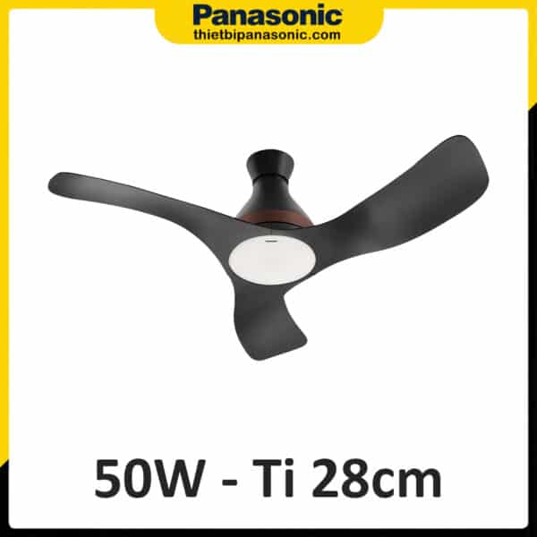 Quạt trần Panasonic 3 cánh có đèn F-48DGL | Màu đen, 50W