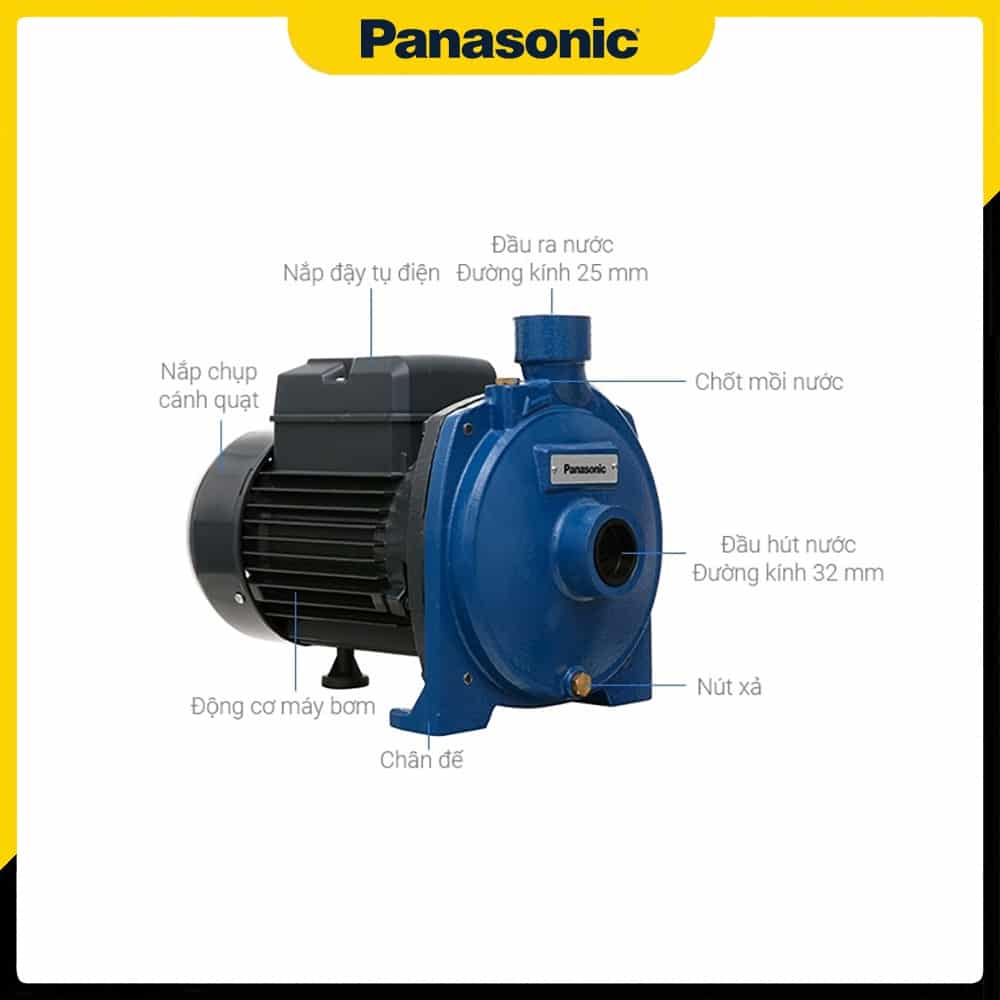 Cấu tạo và kích thước của máy bơm nước 2HP Panasonic GP-20HCN1SVN