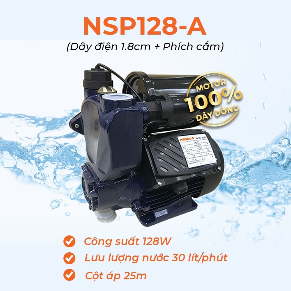Ưu điểm nổi trội của Máy bơm tăng áp Nanoco 128W NSP128-A