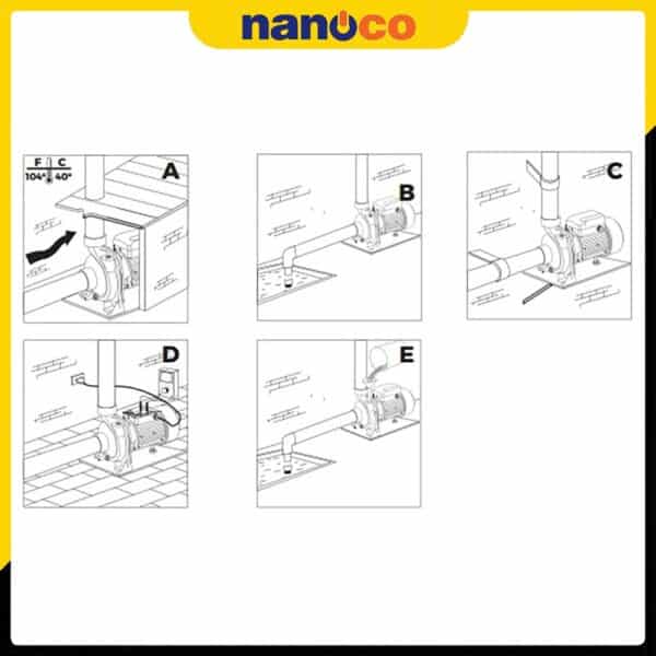Hướng dẫn lắp đặt máy bơm lưu lượng Nanoco NHF750 1HP