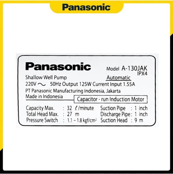 Tem sản phẩm của Máy bơm áp lực Panasonic 125W A-130JAK