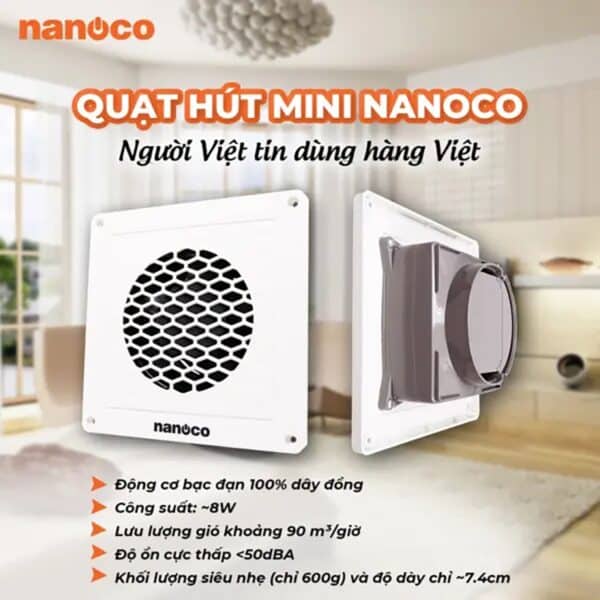 Quạt hút Mini Nanoco NMV1421 được người Việt tin dùng trong nhiều năm qua