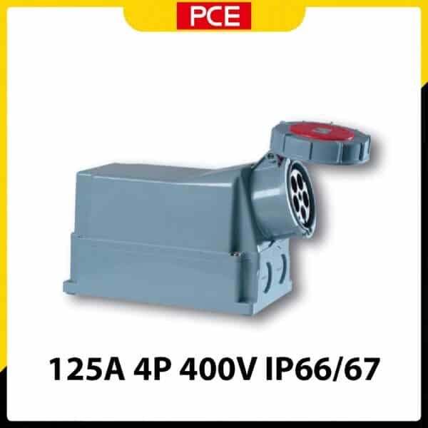 Ổ cắm gắn nổi loại kín nước PCE F144-6 | 4P 125A 400V 6H IP66/67
