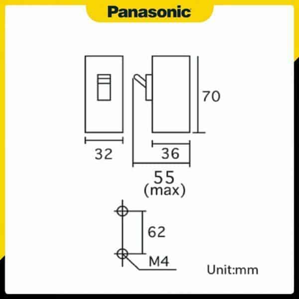 Bản vẽ kỹ thuật và kích thước của CB Cóc Panasonic BS1112TV 20A