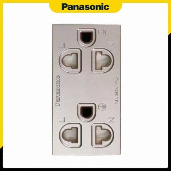 Ổ cắm đôi 3 chấu Panasonic WEV1582-7MYZ màu vàng ánh kim (bắt vít)