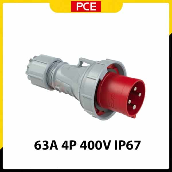 F034-6 - Phích cắm di động kín nước 63A 4P 400V 6H IP67 | PCE