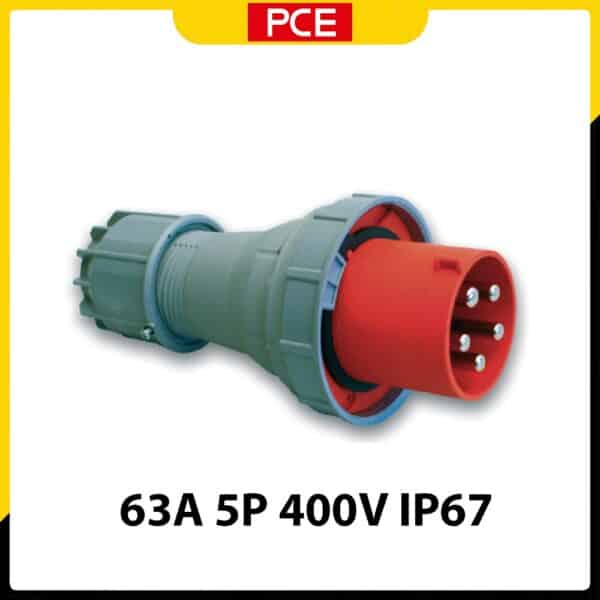 F035-6 - Phích cắm di động kín nước 63A 5P 400V 6H IP67 | PCE