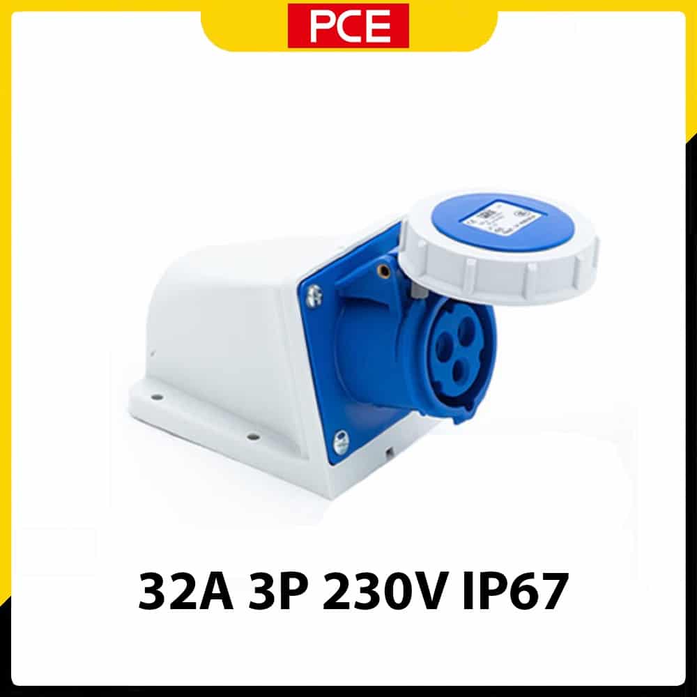 F1232-6 - Ổ cắm gắn nổi PCE kín nước 32A 3P 230V 6H IP67