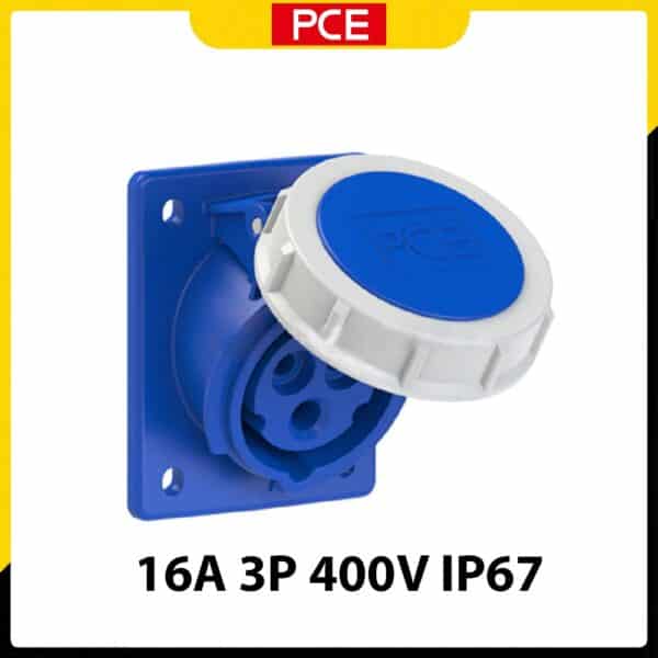 F4132-6F78 - Ổ cắm gắn âm PCE kín nước dạng nghiêng 16A 3P 230V 6H IP67