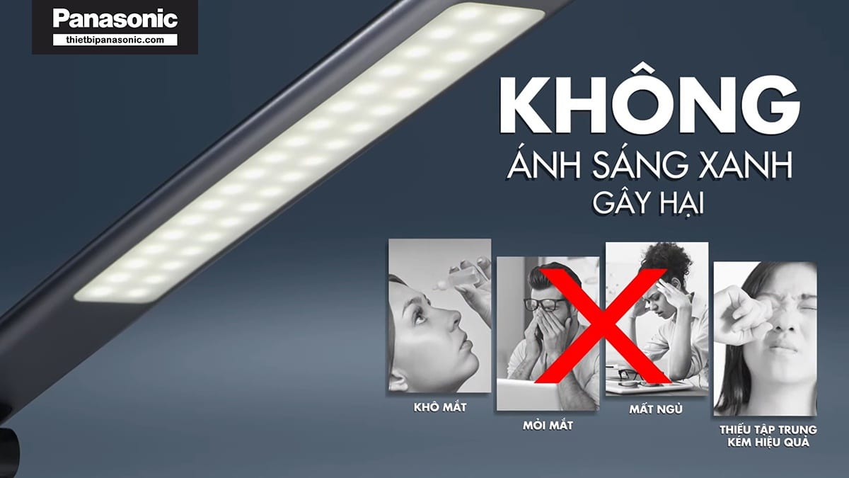 Đèn bàn LED Panasonic HHGLT042088 nói không với ánh sáng xanh