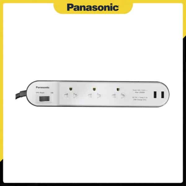 Ổ cắm có dây Panasonic WCHG243322W-VN | 2300W, 3 ổ cắm 3 chấu 2 ổ USB
