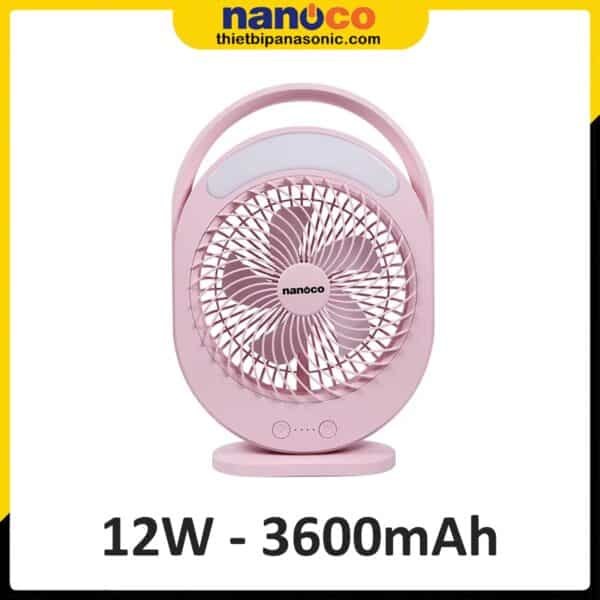 Quạt hộp sạc điện Nanoco NRF6310P màu hồng 3600mAh