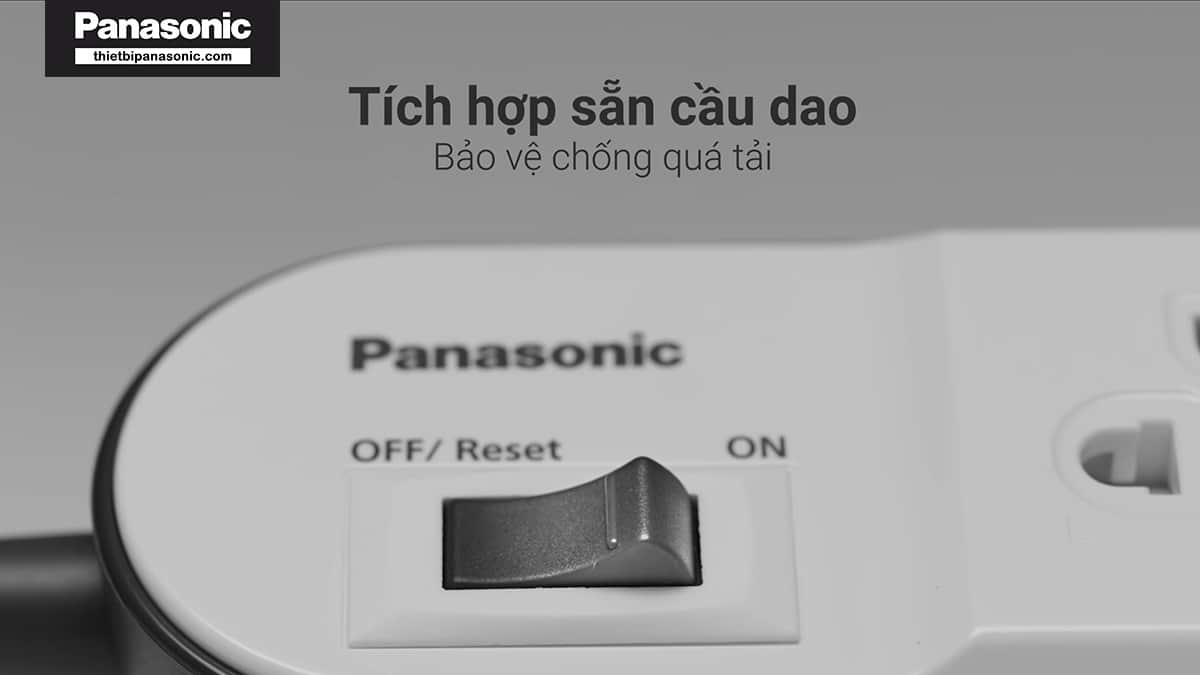 Ổ cắm Panasonic có dây được tích hợp sẵn cầu dao giúp bảo vệ quá tải