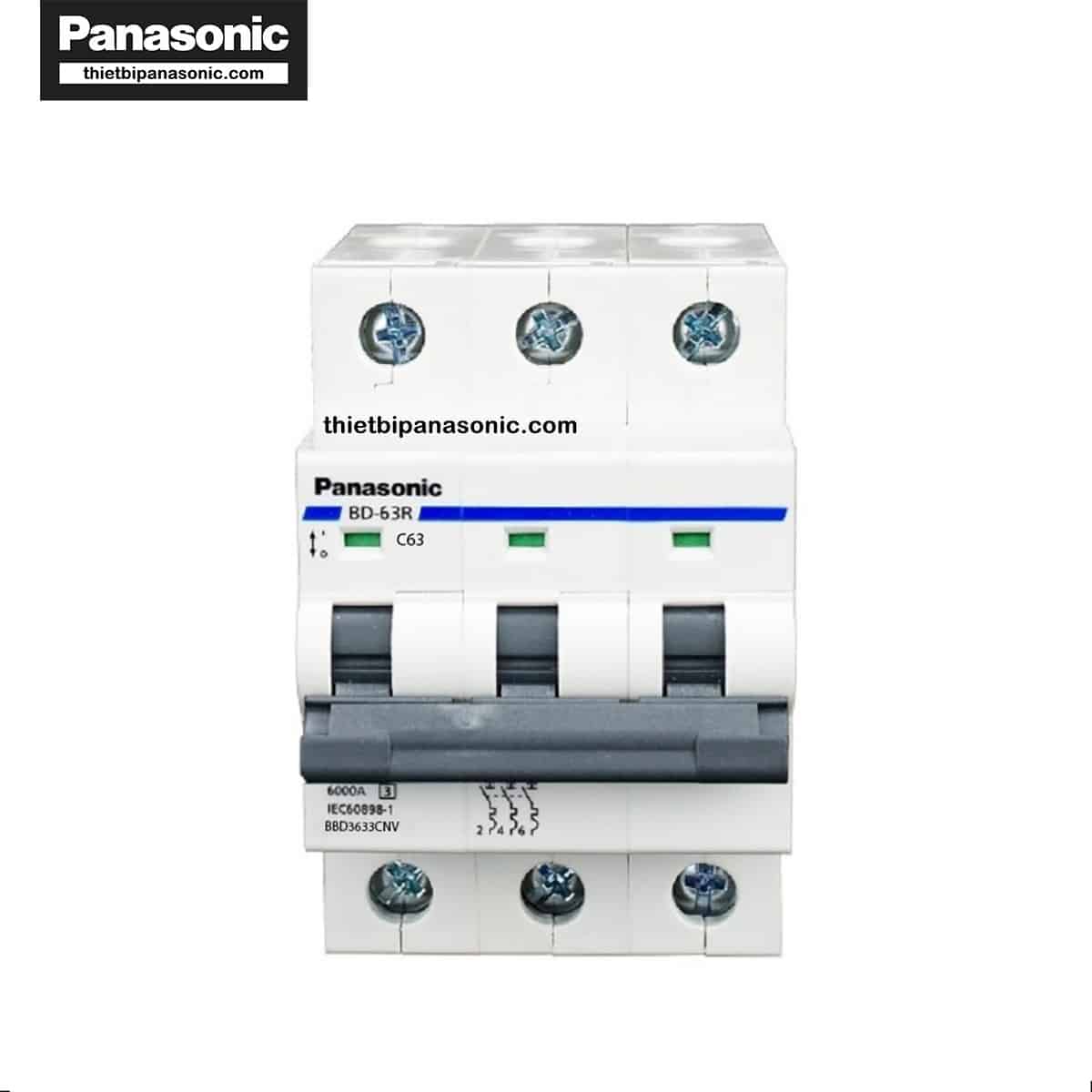 Mua CB tép 3 pha 63A 6kA BBD3633CNV Panasonic giá rẻ tại Tổng Kho Thiết Bị Panasonic