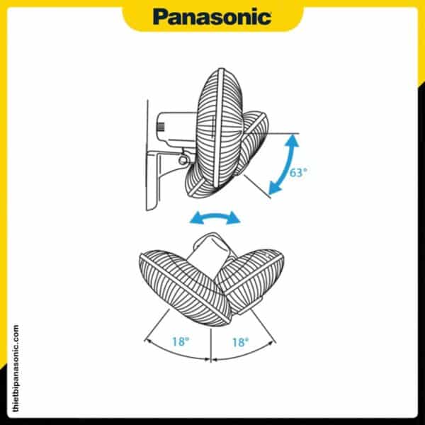 Quạt treo tường PanasonicF-409MB có thể gập xoay linh hoạt theo ý muốn cuả người sử dụng