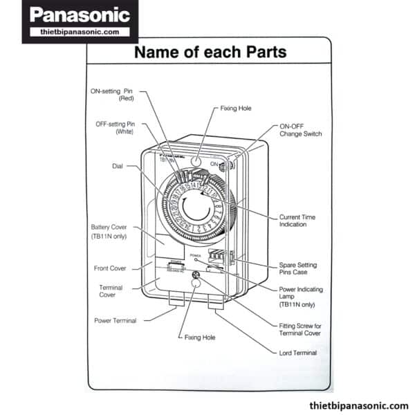 Cấu tạo của Công tắc đồng hồ Panasonic TB178