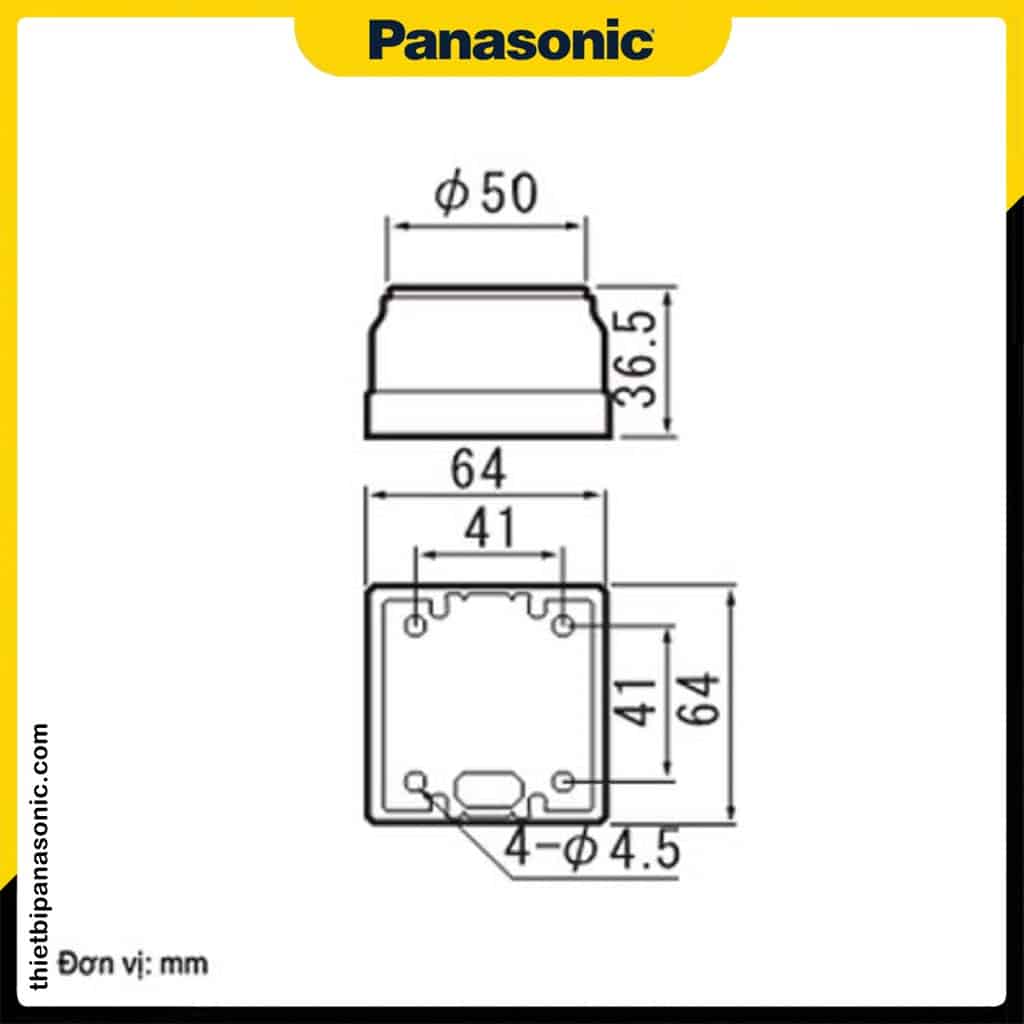 Bản vẽ kích thước của Ổ cắm Locking Panasonic WK2315K, WK2320K, WK2330
