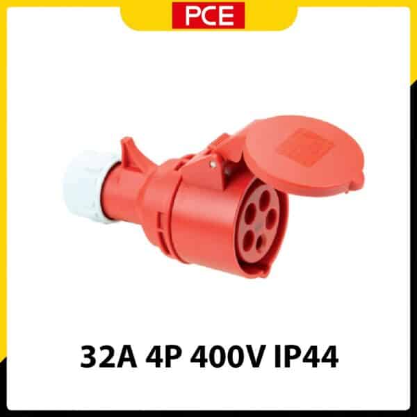 Ổ cắm nối PCE F224-6 | 4P 32A 400V 6H IP44