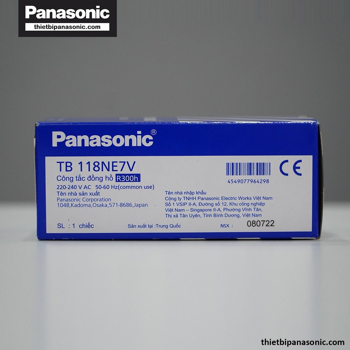 Hộp đựng của Công tắc đồng hồ Panasonic TB118 chứ thông số kỹ thuật