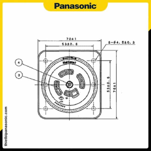 Bản vẽ kích thước của Ổ cắm Locking Panasonic WK2420K, WK2430
