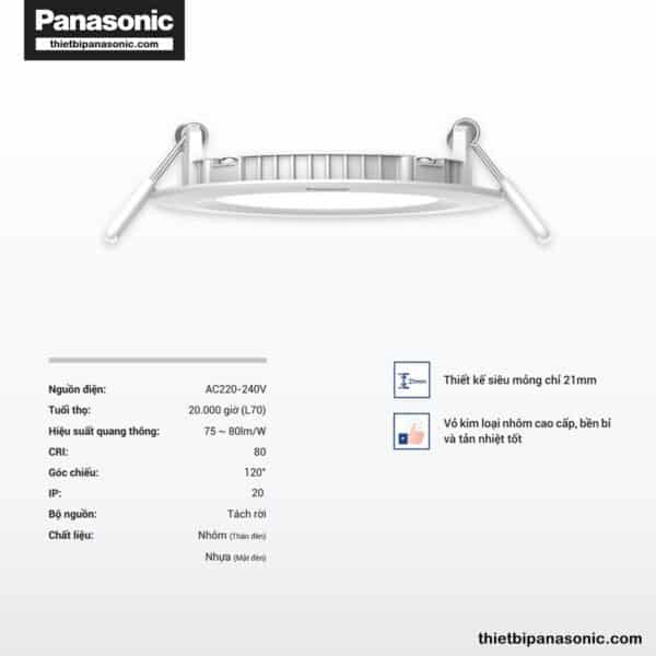 Đặc điểm nổi bật của Đèn âm trần Panasonic EZ-M Series đơn sắc siêu mỏng | 6W 9W 12W 15W 18W