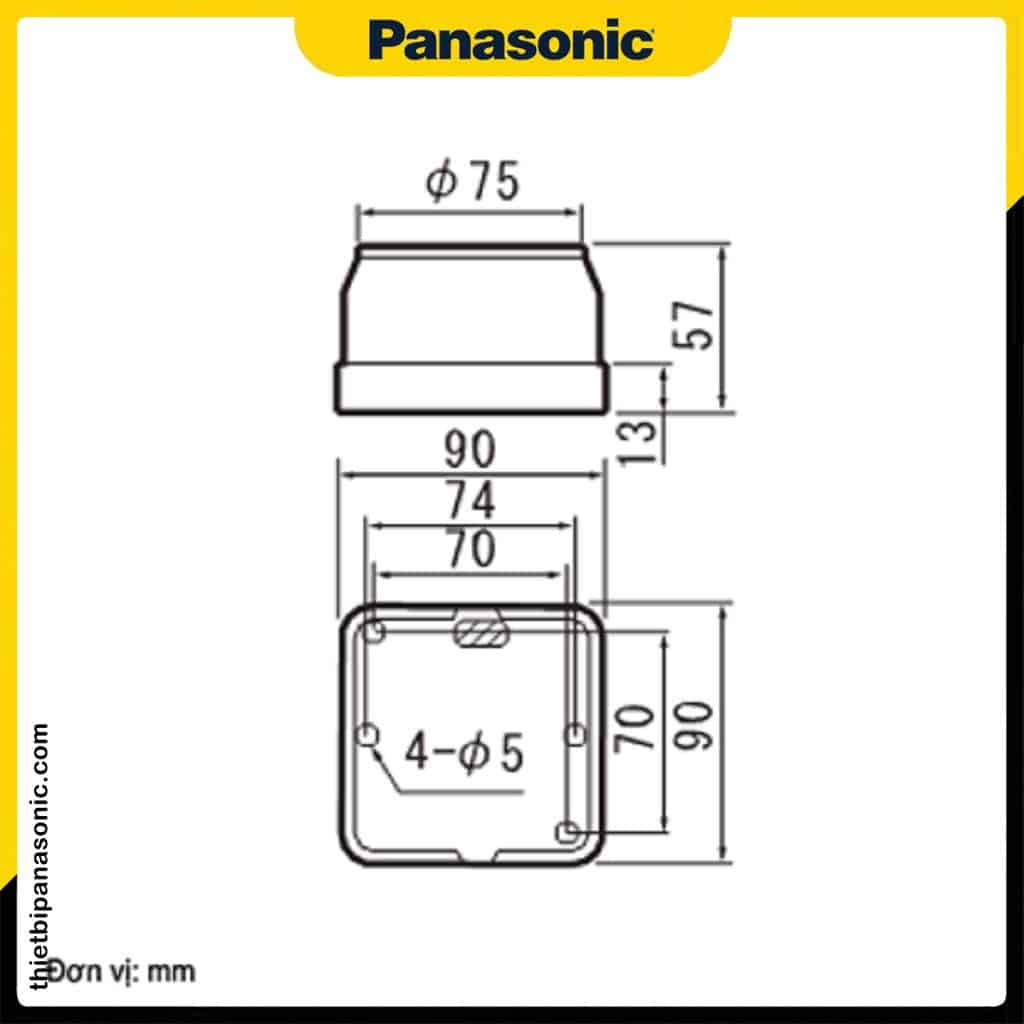 Bản vẽ kỹ thuật của Ổ cắm chuyên dùng Panasonic WK1330