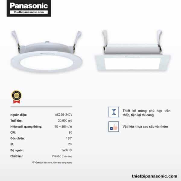 Đặc điểm của Đèn âm trần siêu mỏng Panasonic Neo Slim Đơn sắc tròn | 6W 9W 12W 15W 18W
