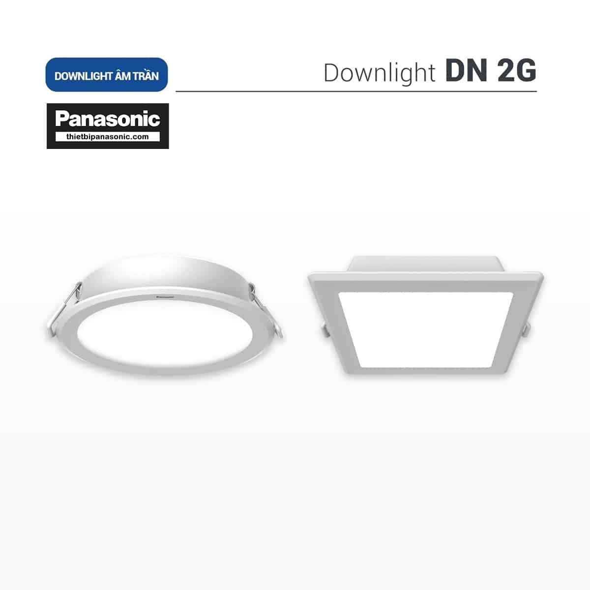 Đèn LED âm trần DN 2G Panasonic 12W đơn sắc tròn | lỗ khoét Ø110mm, Ø125mm