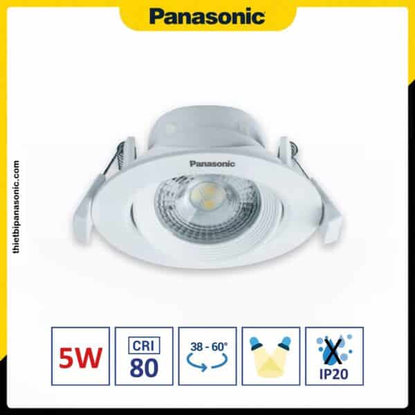 Đèn âm trần chỉnh góc Panasonic 5W tròn, góc chiếu 38° NNNC7630188 (ánh sáng vàng), NNNC7631188 (ánh sáng trung tính), NNNC7635188 (ánh sáng trắng)
