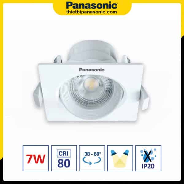 Đèn âm trần chỉnh góc Panasonic 7W vuông, góc chiếu 60° NNNC7624688 (ánh sáng vàng), NNNC7629688 (ánh sáng trung tính), NNNC7628688 (ánh sáng trắng)