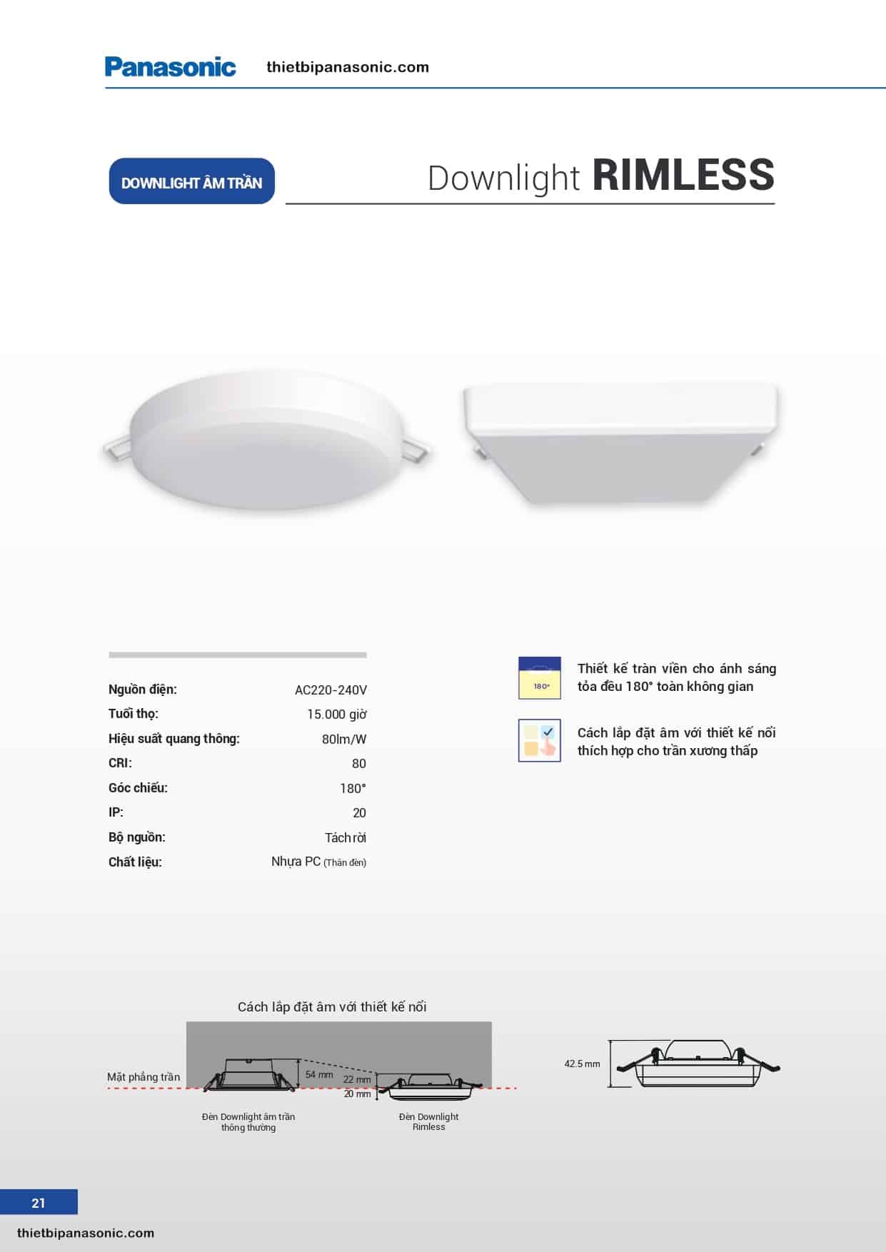 Catalogue - Bảng giá đèn LED âm trần 5W Panasonic (Trang 11/16)