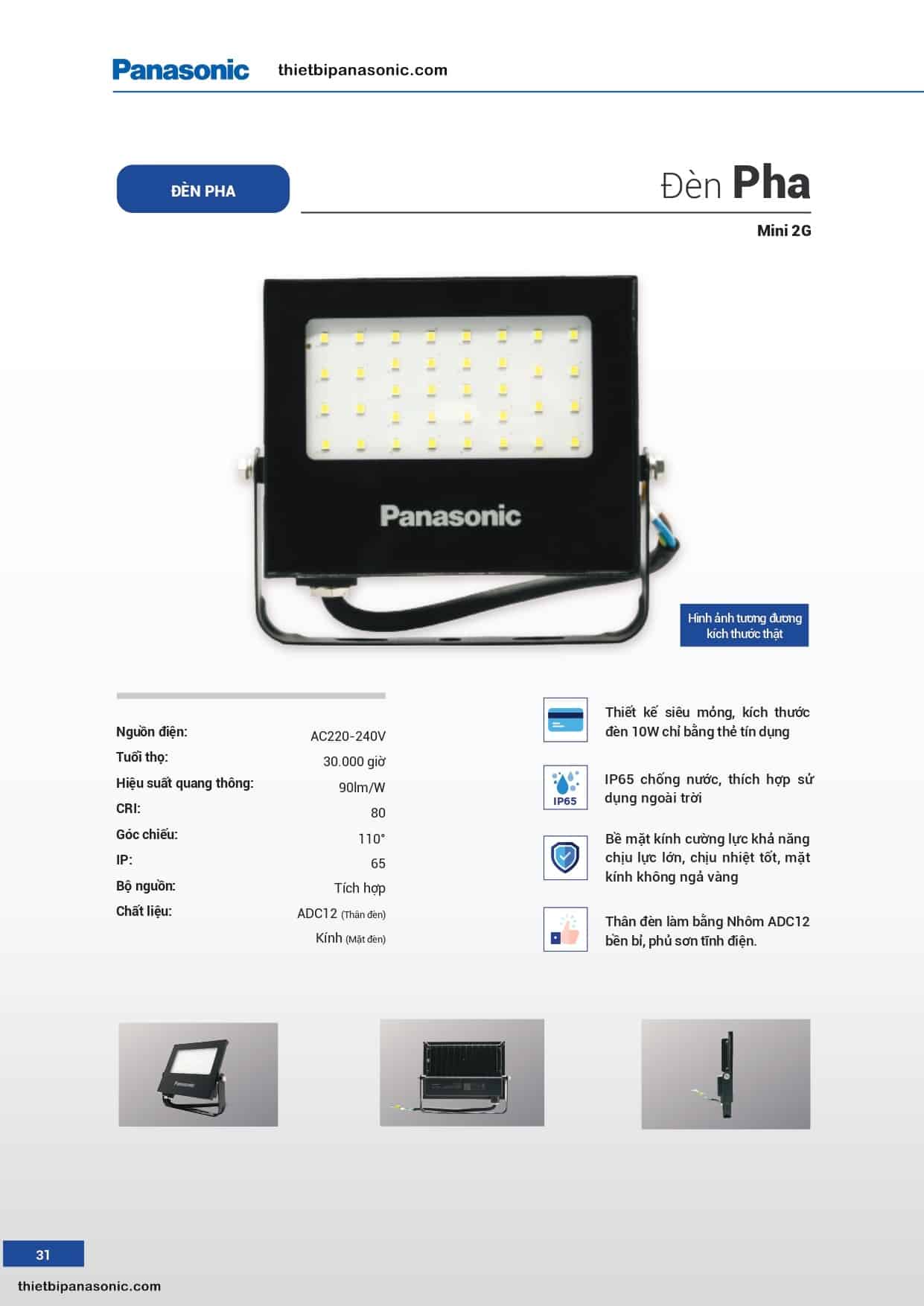 Catalogue - Bảng giá đèn pha LED Panasonic