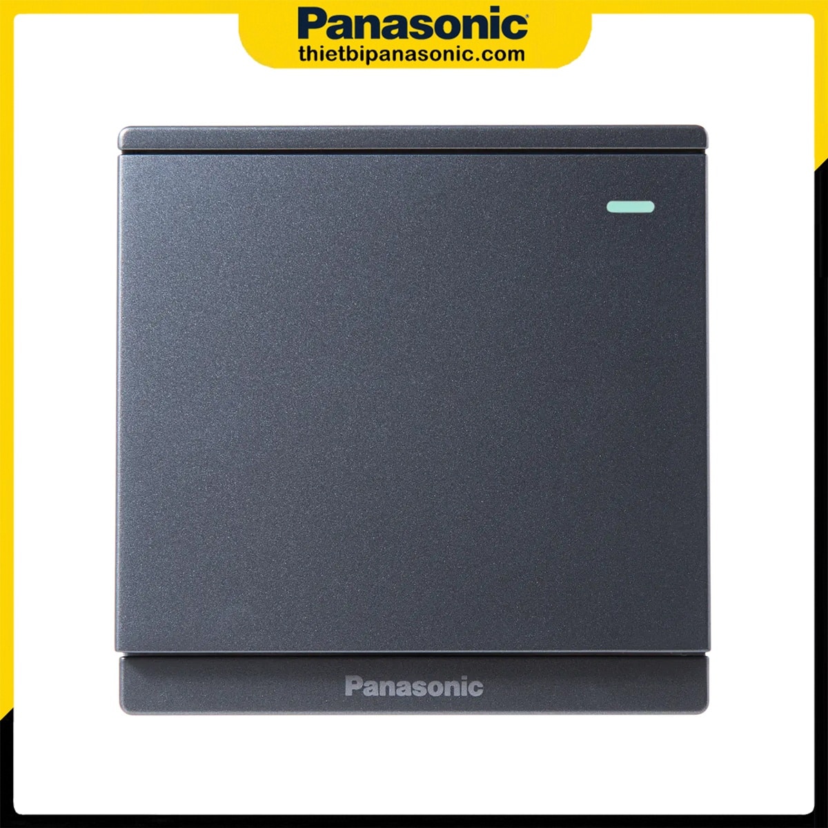 Bộ 1 công tắc 1 chiều Panasonic Moderva màu xám ánh kim có chỉ báo dạ quang WMF511MYH-1VN