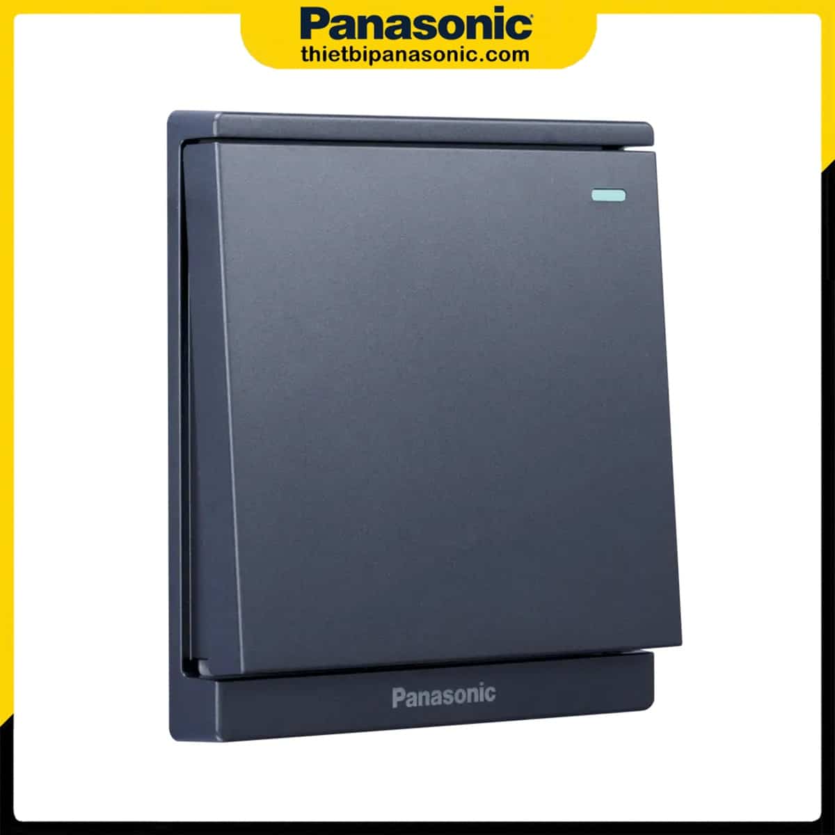 Bộ 1 công tắc 1 chiều Panasonic Moderva màu xám ánh kim có chỉ báo dạ quang WMF511MYH-1VN