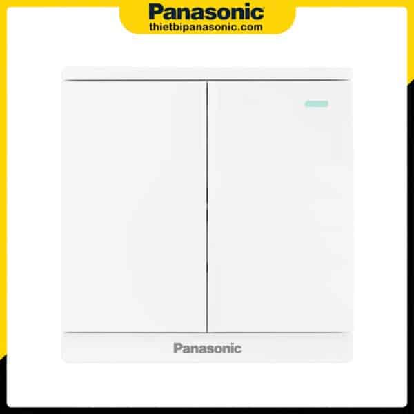 Bộ 2 công tắc 1 chiều Panasonic Moderva có chỉ báo dạ quang màu trắng WMF513-1VN