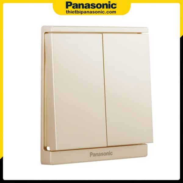 Bộ 2 công tắc 1 chiều Panasonic Moderva có chỉ báo dạ quang màu vàng ánh kim WMF503MYZ-VN