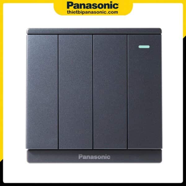 Bộ 4 công tắc 1 chiều Panasonic Moderva Xám có chỉ báo dạ quang WMF517MYH-1VN
