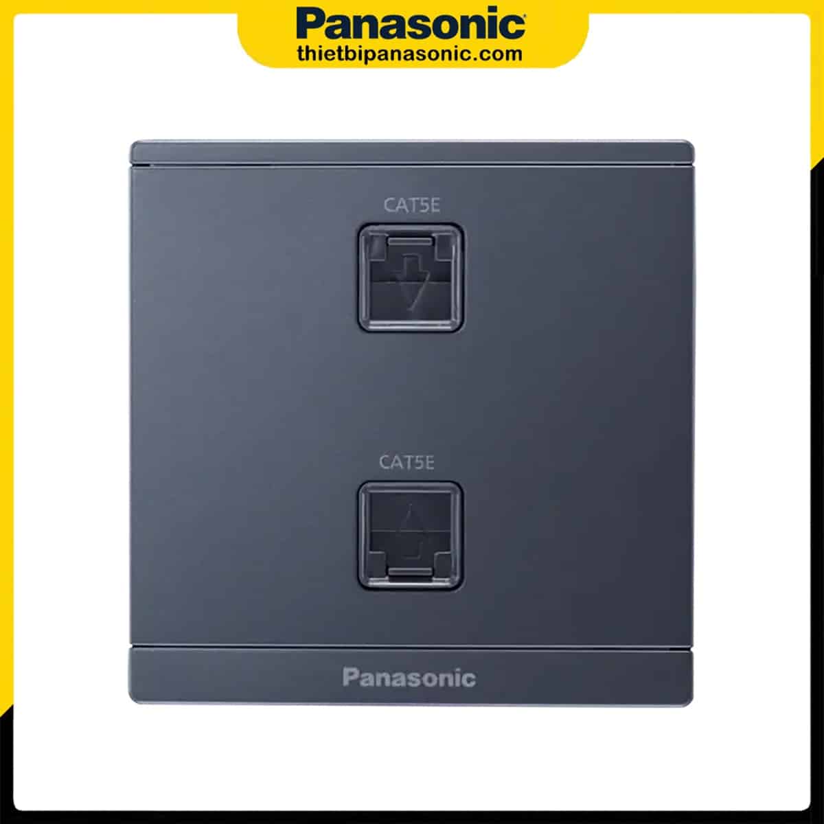 Bộ 2 ổ cắm DATA CAT5E Panasonic Moderva WMF422MYH-VN (xám ánh kim)