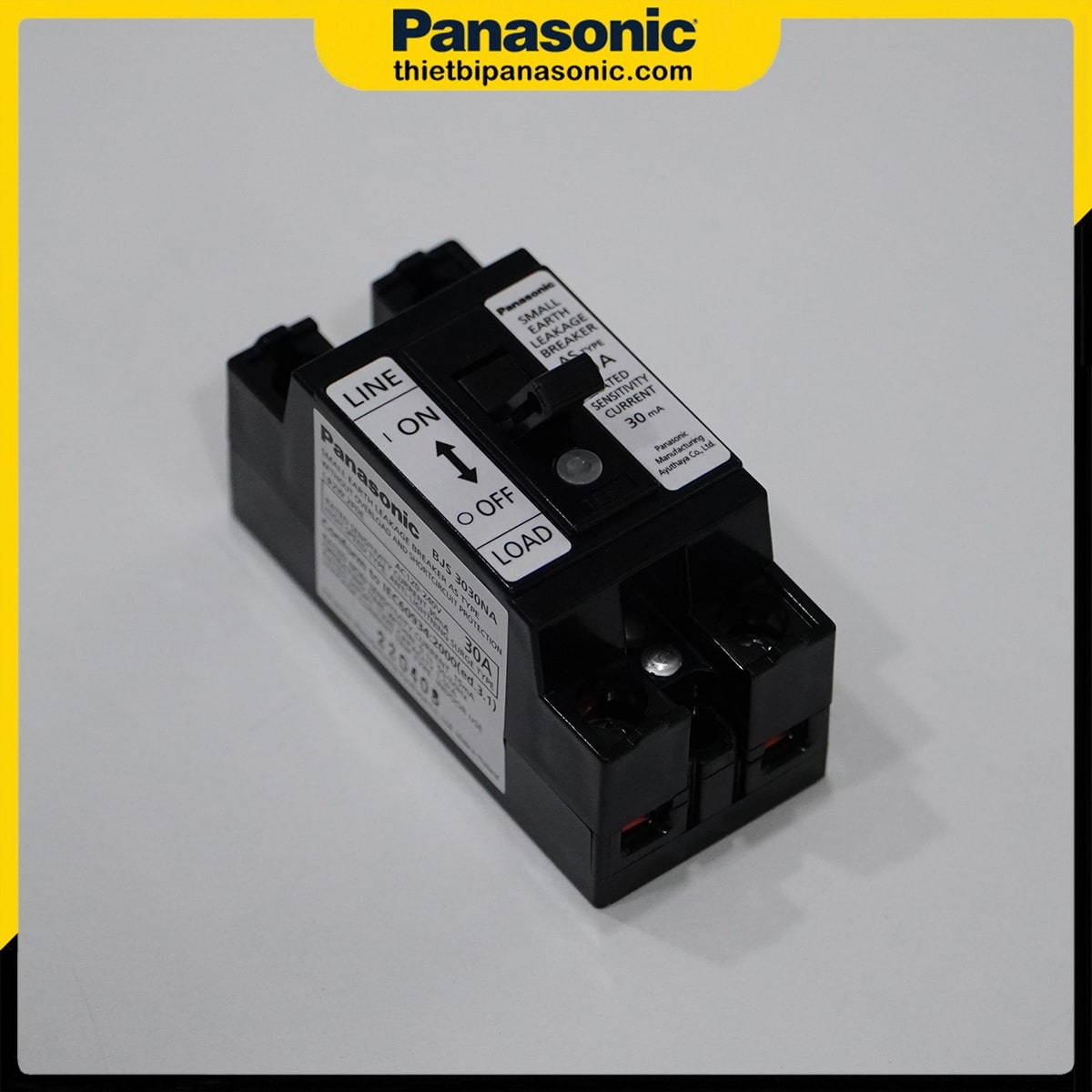 ELB Panasonic BJS3020NA2 30A 15mA 1.5kA có thiết kế nhỏ gọn, dễ lắp đặt và sử dụng