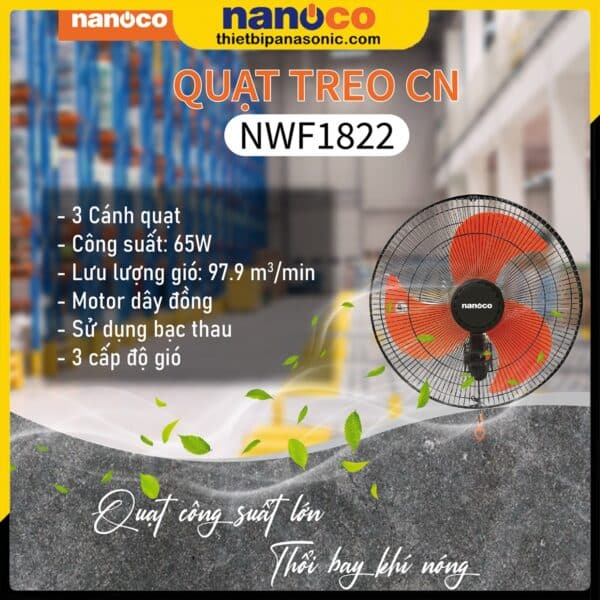 Những ưu điểm nổi bật của Quạt treo tường Nanoco NWF1822
