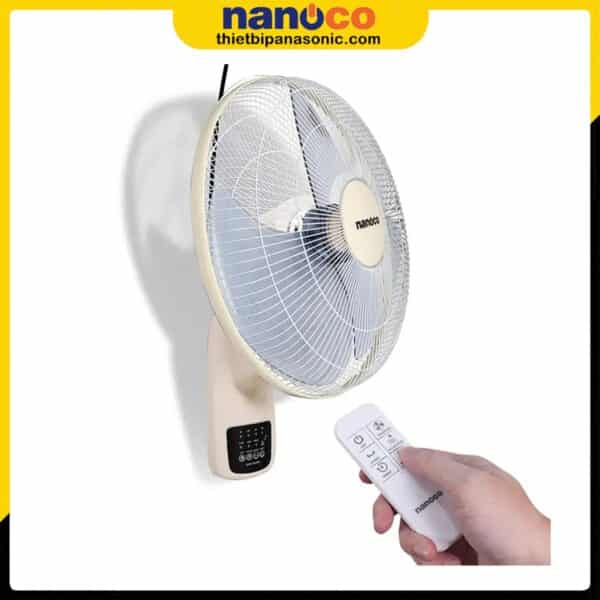 Quạt treo tường Nanoco NWF1610RC-BE màu beige có remote tiện lợi