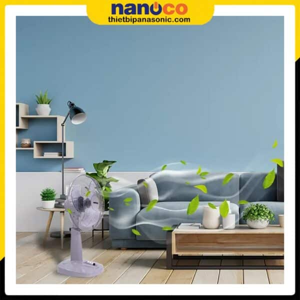 Quạt lửng Nanoco NLF1621 có màu xám hiện đại, phù hợp bất kỳ không gian nội thất nào