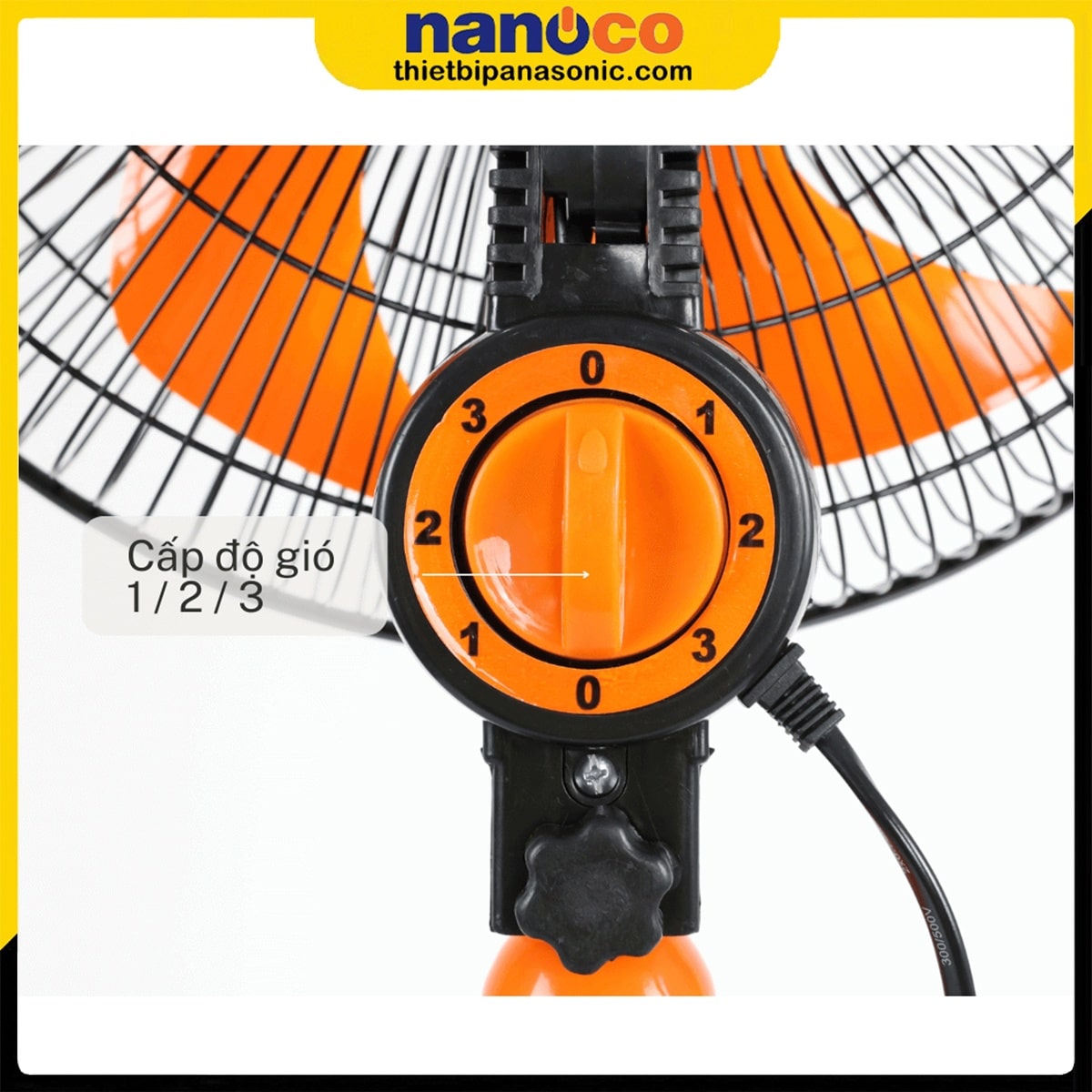 Quạt đứng Nanoco NSF1607 có 3 cấp độ gió đáp ứng nhu cầu làm mát