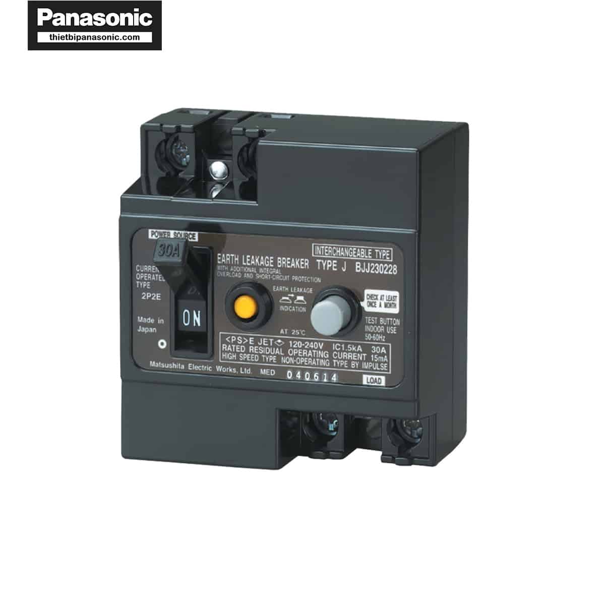 Ngoại hình của ELCB Panasonic 30A 15mA BJJ23022-8