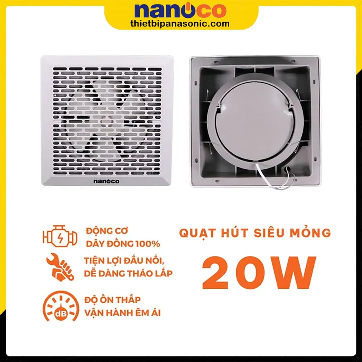 Những ưu điểm của Quạt hút siêu mỏng Nanoco NMV2023