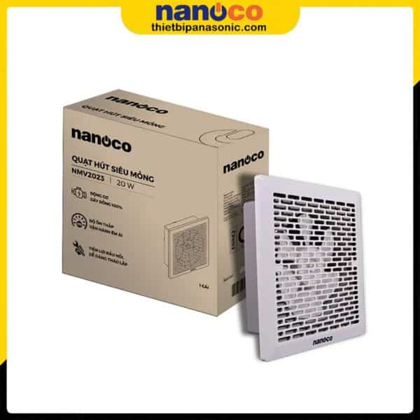 Trọn bộ Quạt hút Nanoco NMV2023 với đầy đủ phụ kiện, phiếu bảo hành và hướng dẫn sử dụng bên trong
