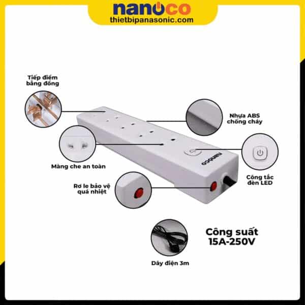Đặc điểm nổi bật của Ổ cắm có dây Nanoco NES5215-3