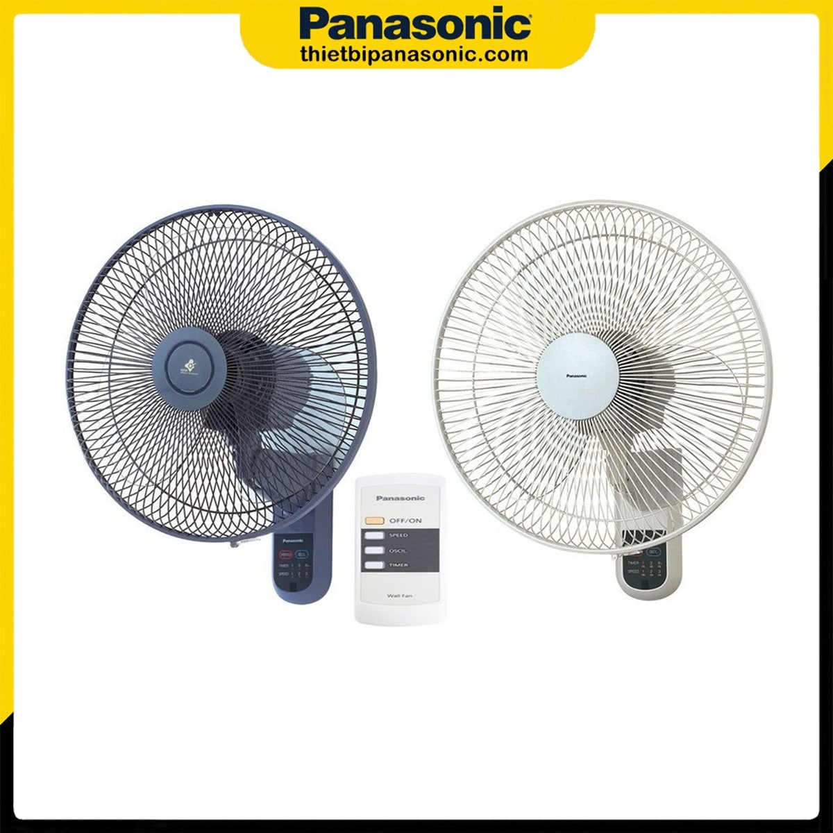 Quạt treo tường Panasonic F-409MG màu trắng ngà bên cạnh mẫu màu xanh cũng nhận được sự yêu thích không kém của người tiêu dùng