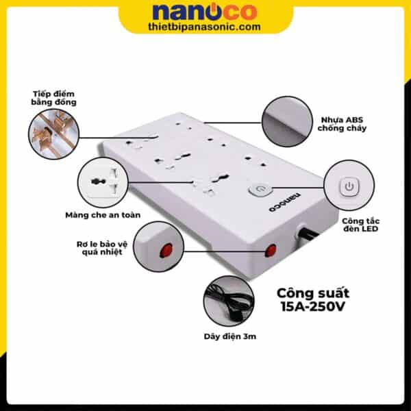 Những đặc điểm nổi bật của Ổ cắm có dây Nanoco NES3332-3