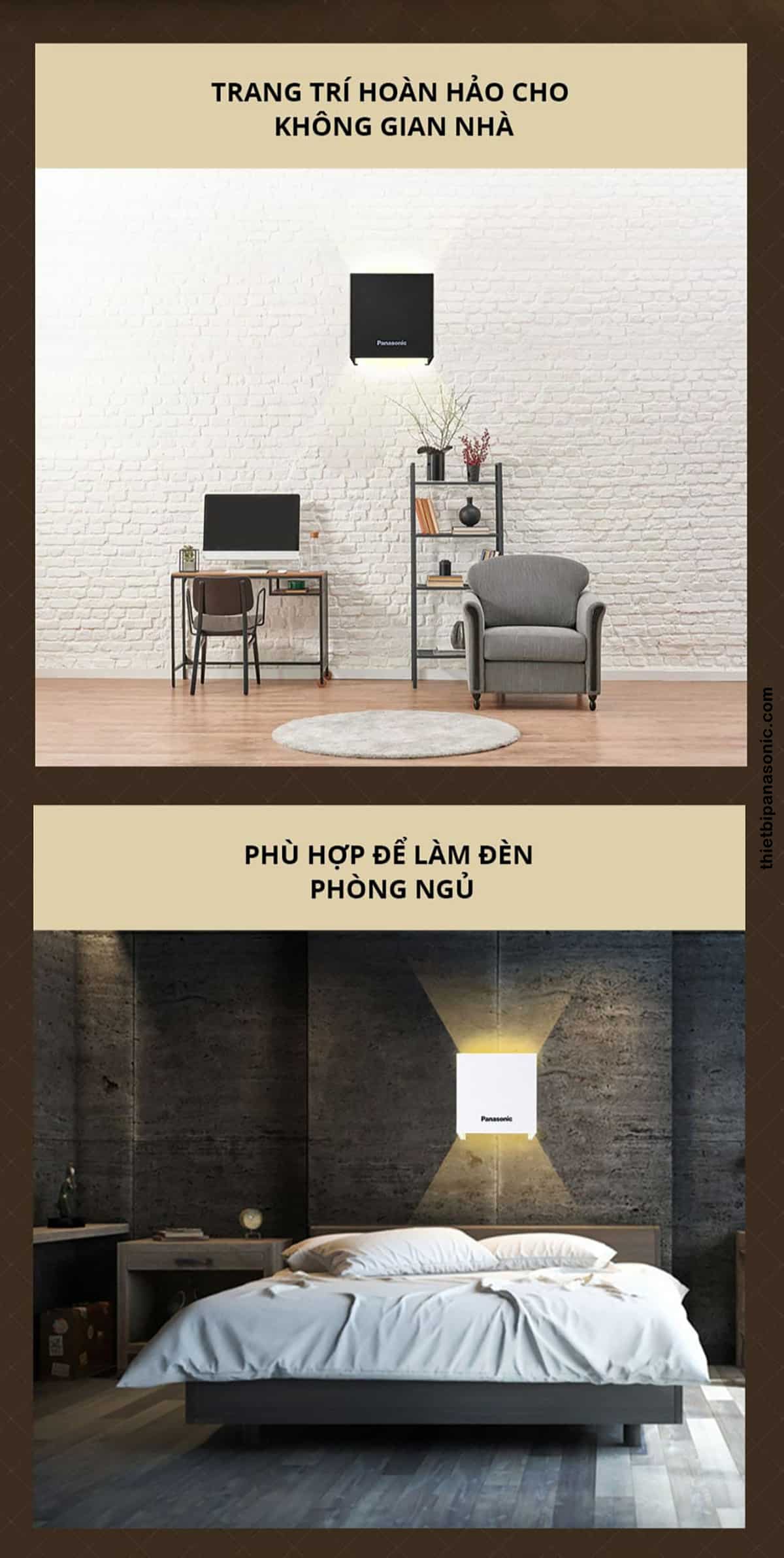 Có thể sử dụng Đèn hắt tường HHBQ1005B88 để trang trí cho không gian nhà hoặc làm đèn ngủ.